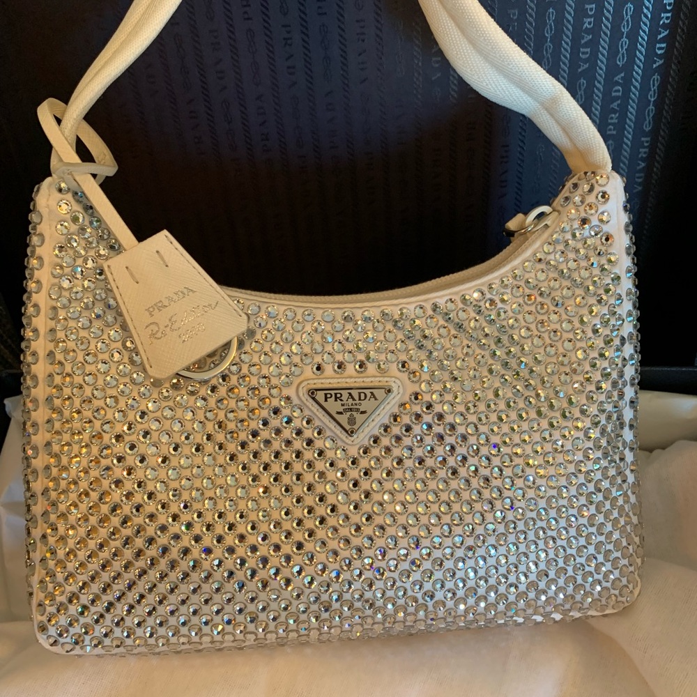 Prada White Crystal Re- Edition (BRAND NEW- with tags and box untouched)